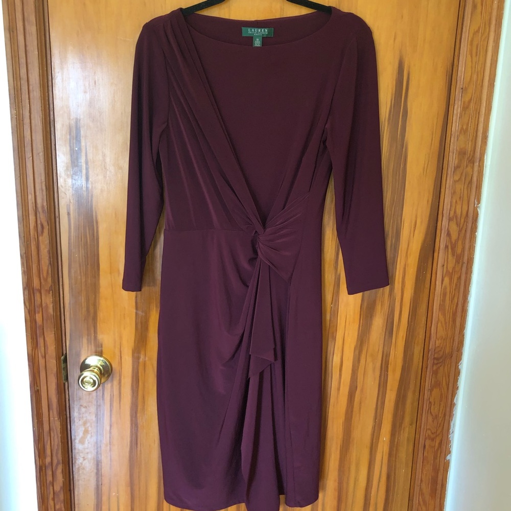 Lauren Ralph Lauren Maroon Midi Dress size 10